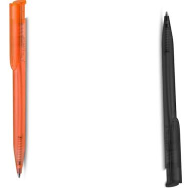 Imagem de Caneta Esferográfica Retrátil com Touch Screen, Azul, Corpo Plástico Cilíndrico, Grip Emborrachado, Ponta Fina 0.7mm, para Escrita em Papel, Moderna (Laranja e Preto)