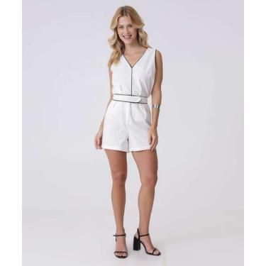 Imagem de Short Feminino Linho Marisa-15771, Off white, 44