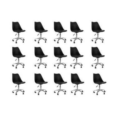 Imagem de Cadeira Office Base Cromada com Rodízio Giratória Saarinen - Oficial W