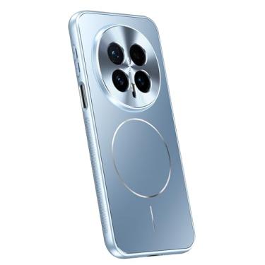 Imagem de LYJSMGZ Capa magnética para Huawei Honor Magic 8 Pro/Magic 8, cobertura total da lente fina dissipação de calor capa à prova de choque fosco antiderrapante, azul, Majic 8