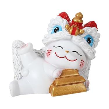 Imagem de predolo Miniatura de Gato da Sorte para Decoração de Painel de Carro, Escultura Criativa de Animal, Ornamento para Carro, Estante, Presente de Boas-Vindas, Style B