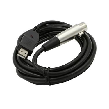 Imagem de Cabo de microfone USB 2.0 de 3 metros, cabo USB macho para XLR fêmea
