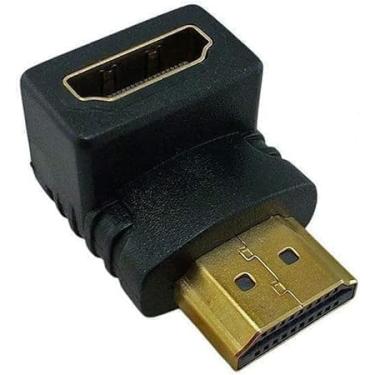 Imagem de Adaptador HDMI Macho para Fêmea 90 Graus em L – Conector Angular HDMI para TV, Monitor, Notebook, Projetor e Console