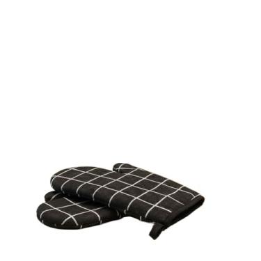 Imagem de Luvas Para Forno, Mistura de AlgodãO e Linho, Resistentes Ao Calor, Um Item DoméStico Essencial Para a Cozinha.(PRETO -1 PAR)