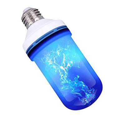 Imagem de Phefop Lâmpada LED Com Efeito de Chama, Lâmpada Tremeluzente de Chama de Cabeça para Baixo, Decoração Branca Quente de 5W, Efeito Cintilação Realista, para de Halloween, (BLUE)