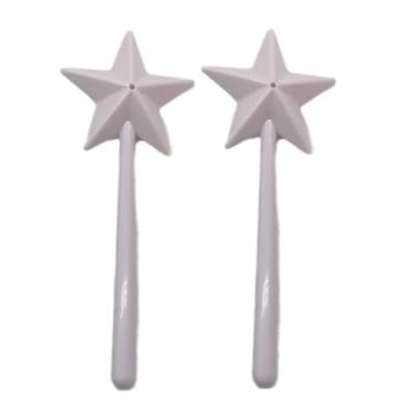 Imagem de Saleiro em forma de estrela – 2 varinhas mágicas de tempero de pimenta para cozinha, mini dispensadores de especiarias de 7 x 18 cm para ervas, sal, pimenta, branco