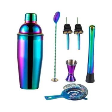 Imagem de Conjunto De Coqueteleira Rainbow Em Aço Inoxidável, Kit De Bar Boston 