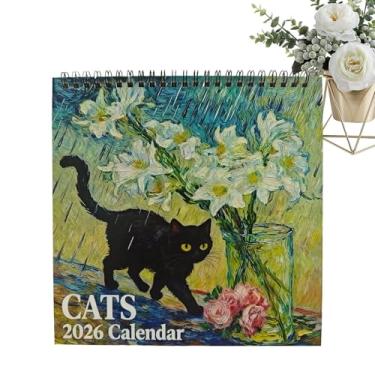 Imagem de Calendário de Parede Gatos 2026 | Ferramenta De Planejamento Jan-Dez 2026 | Com Imagens Mensais de Gatos | Para Casa Escritório Sala de Aula