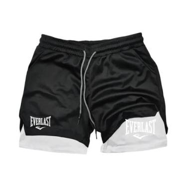 Imagem de Shorts Masculinos 2 Em 1 Para Corrida, Roupa Esportiva De Dupla Camada