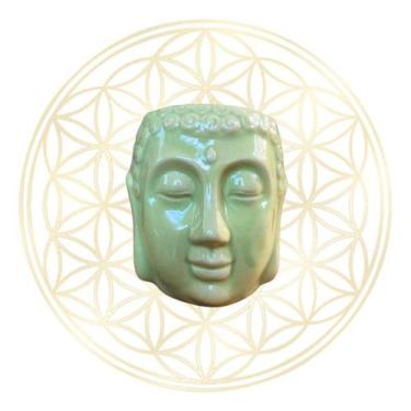 Imagem de Difusor Rechaud e Aromatizador Bhuda de Cerâmica Esmaltada, Verde