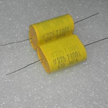 Imagem de HJ Perfuração de polipropileno MPA 630v225j 2.2uf 630vdc pino de cobre MKP capacitor de filme axial 1 peça