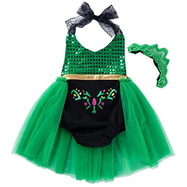 Imagem de AGQT Macacão de sereia infantil para bebês meninas macacão maiô roupas de verão tamanho 0-36 meses, Preto, 12-24 meses