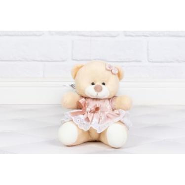 Imagem de URSO DE PELUCIA URSO TEDDE 12 CM - VESTIDO FLORAL (PROVENÇAL ROSE)