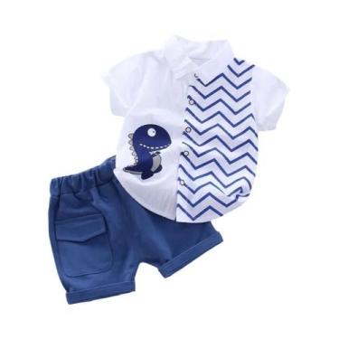 Imagem de Conjunto De Camiseta E Shorts De Verão Para Meninos 2 Peças Roupas Cas