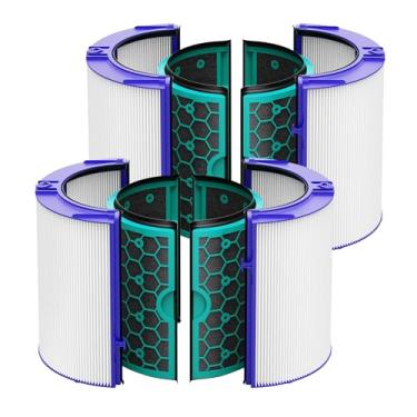 Imagem de Bagean Filtros HEPA de vidro combinado 360 compatíveis com filtro de purificador de ar Dyson HP04 TP04 de substituição de filtro Dyson com ventilador quente puro - H13 True HEPA e carvão ativado