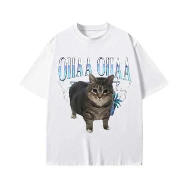 Imagem de Camiseta Feminina Divertida Com Meme De Gato Giratório, Estampa Gráfic