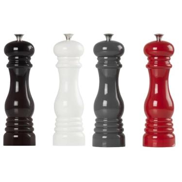 Imagem de Moedor Manual de Pimenta, Sal e Especiarias, Madeira e Cerâmica, para Cozinha, Design Moderno, Ajustável, Multiuso - 6 x 3 x 17,3 cm (Vermelho)