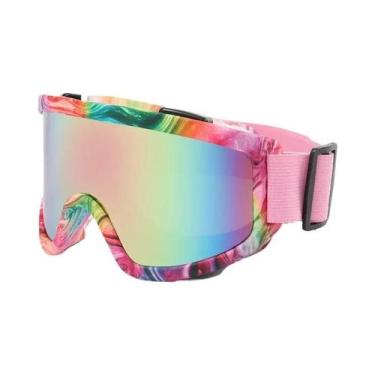Imagem de Óculos De Esqui Com Lentes Coloridas E Armação Grande, Esponja Anticol