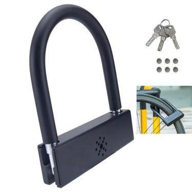 Imagem de Cadeado Trava De Moto Bike Com Alarme Anti Furto Motocicleta Bicicleta Portao Som Alto Potente Proteçao Segurança