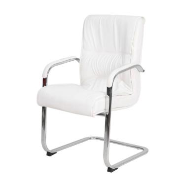Imagem de Cadeira Escritório Interlocutor Big Fixa Branca Base Cromada