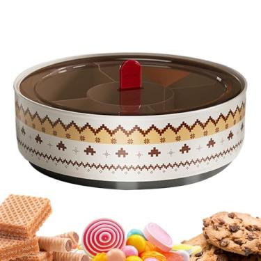 Imagem de Organizador de Snacks Giratório - Recipiente Com Tampa Transparente Giratória E 5 Divisórias - Organizador De Lanches - Para Pistachios Cerejas Mirtilos Snacks Doces Frutas Nozes Viagem