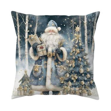 Imagem de Fronha decorativa de Natal Papai Noel 45x45cm - yiweisai