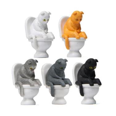 Imagem de Escultura, decoração de jardim, banheiro caprichoso, gato, miniatura e