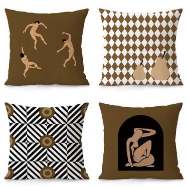 Imagem de Conjunto de fronhas: moderno, abstrato, geométrico, minimalista x4 - y