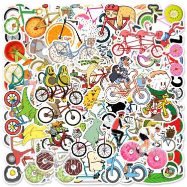 Imagem de Pacote de adesivos Cute Bicycle, 50 unidades  Fresh Cartoon Bike & Rid