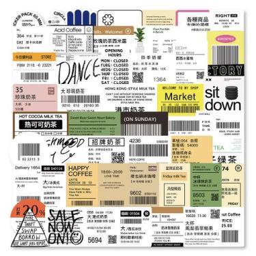 Imagem de Pacote de adesivos, etiqueta de chá com leite, 50 unidades Creative Dr