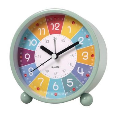 Imagem de Despertador colorido analógico para crianças Metal Frame Silent - yiwe