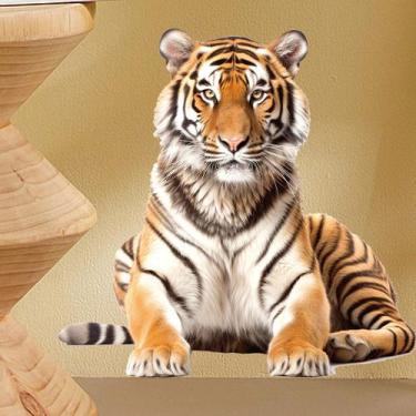 Imagem de Adesivo de parede Realistic Tiger PVC Lifelike Tiger 29,5 x 29,5 cm - 