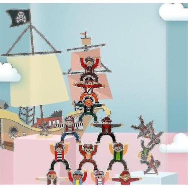 Imagem de Blocos de construção Happy Pirates Balance Jenga Wood 12 peças - Gloom