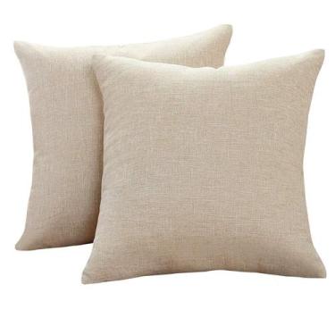 Imagem de Capas de travesseiro ZmVise Decorative Linen 40x40cm Conjunto de 2