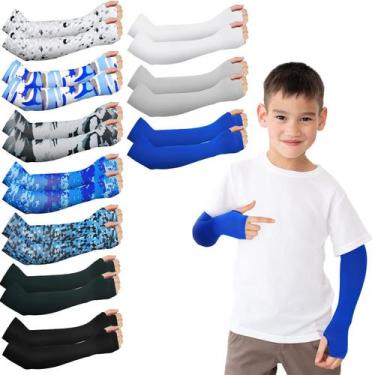 Imagem de Mangas de braço Mepase para crianças e meninos, proteção solar UV x10