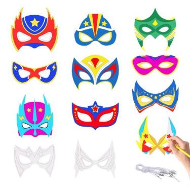Imagem de Máscaras de super-heróis DIY TOPWAYS para crianças com cordão elástico