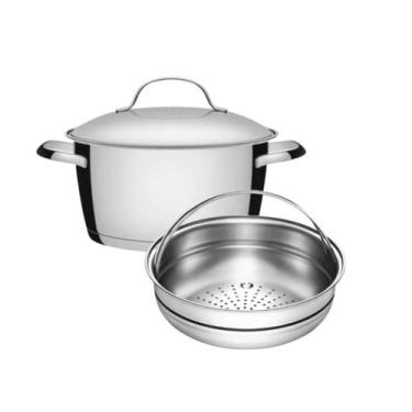 Imagem de Cuscuzeira e Cozi Vapore 3,1L Inox Fundo Triplo 2 Peças Tramontina All