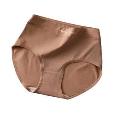 Imagem de Calcinhas De Algodão Sem Costura De Cintura Alta Tamanho Grande 3 Peça