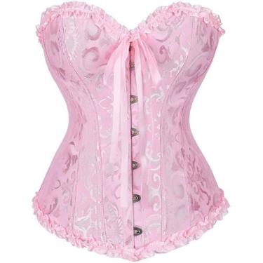 Imagem de Corpete Corset Espartilho Cinta Modela Cintura Floral - Modas Fagundes