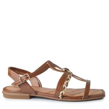 Imagem de Sandália Rasteira Mississipi Feminina JO391, 36, Marrom, Claro