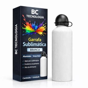 Imagem de Garrafa de Alumínio Branca com Tampa Bola para Sublimação 600ml - Best