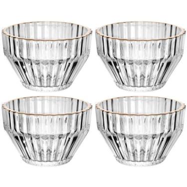 Imagem de Conjunto de 4 Bowls Imperatriz de Cristal com Fio de Ouro 330ml - Wolf