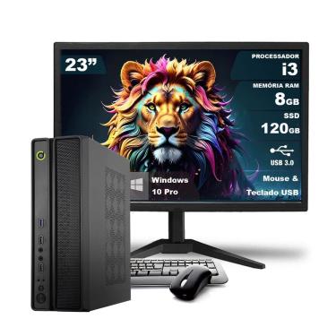 Imagem de Computador Completo On SLIM I3 3ª Geração 8GB 120GB SSD Win10 com Monitor 23