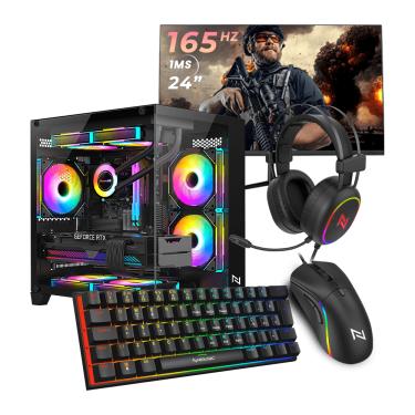 Imagem de Pc Gamer Full Black Ryzen 5 5600GT, 16GB 3200Mhz, (Radeon Vega 7 Integrado), A520M, SSD 480GB, 500W 80 Plus, NLI89953