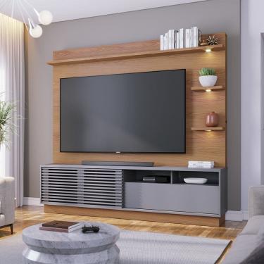 Imagem de Estante Home Campeche para Sala de TV até 70 Polegadas Freijó Cinza Fosco Colibri