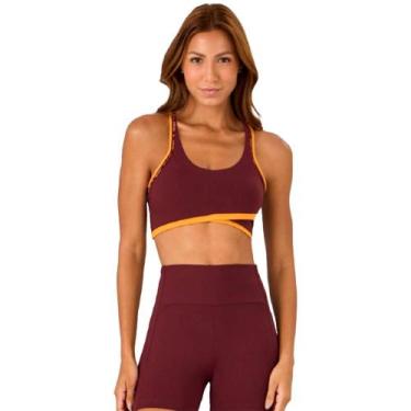 Imagem de Top Alto Giro Nadador Feminino, Bordô, G