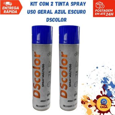 Imagem de Tinta Spray Uso Geral Azul Escuro DSColor - Kit com 2 unidades - DS Co