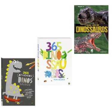 Imagem de Kit C/3 Livros 365 Dinossauros - Atividades, Espécies, Colorir e Mais!