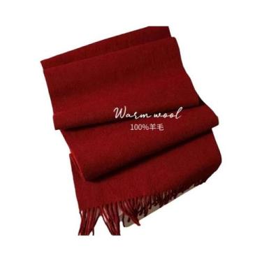 Imagem de Cachecol Feminino Longo De Lã E Caxemira Quente Para Inverno, Xale Sól