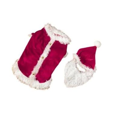 Imagem de Roupas De Natal Quentes Para Animais De Estimação, Conjunto Com Chapéu
